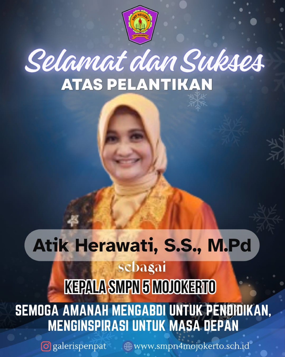 Selamat dan Sukses kepada Bu Atik Herawati, S.S.,M.Pd