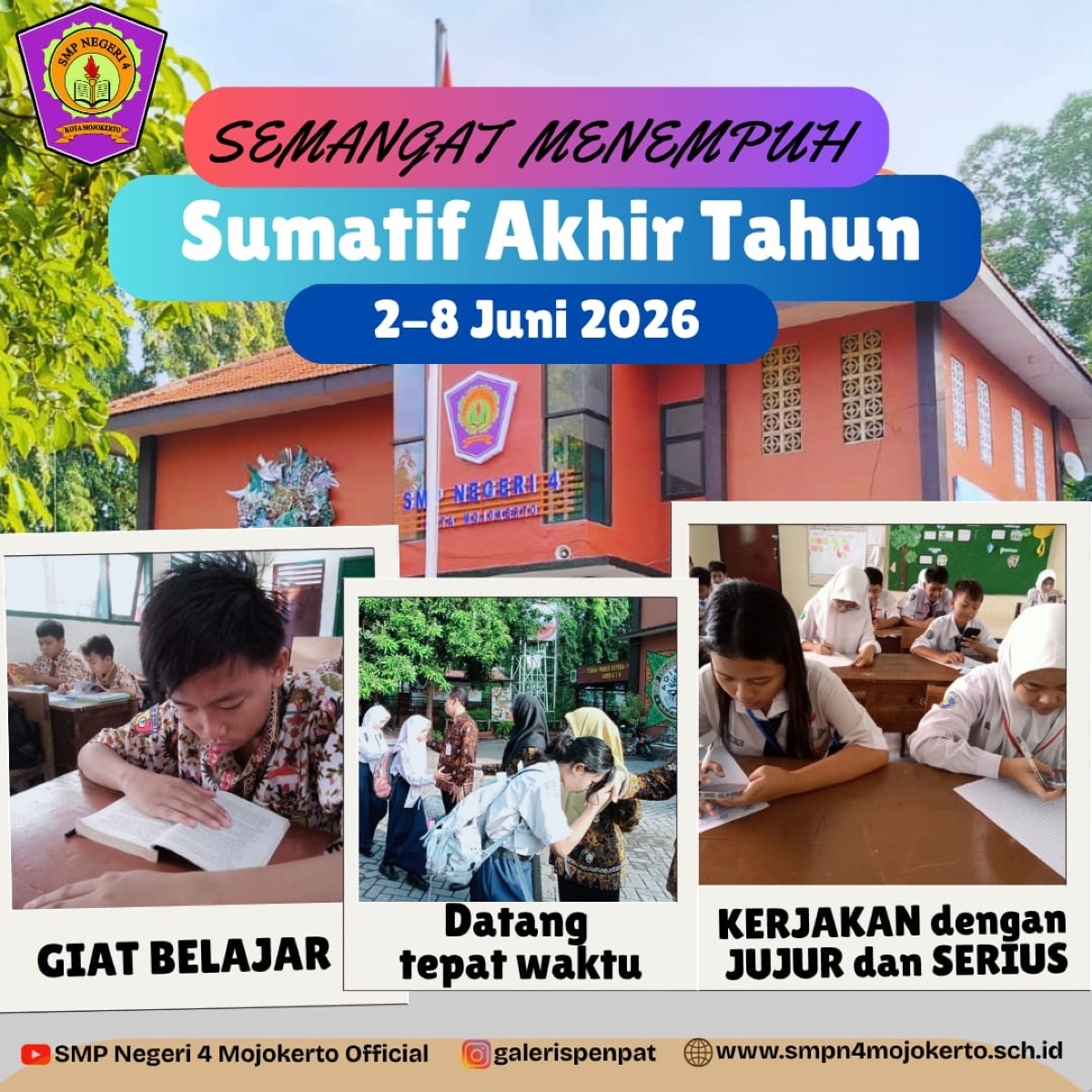 Selamat Menempuh SAT Kelas 7 dan 8 SMPN 4 Mojokerto