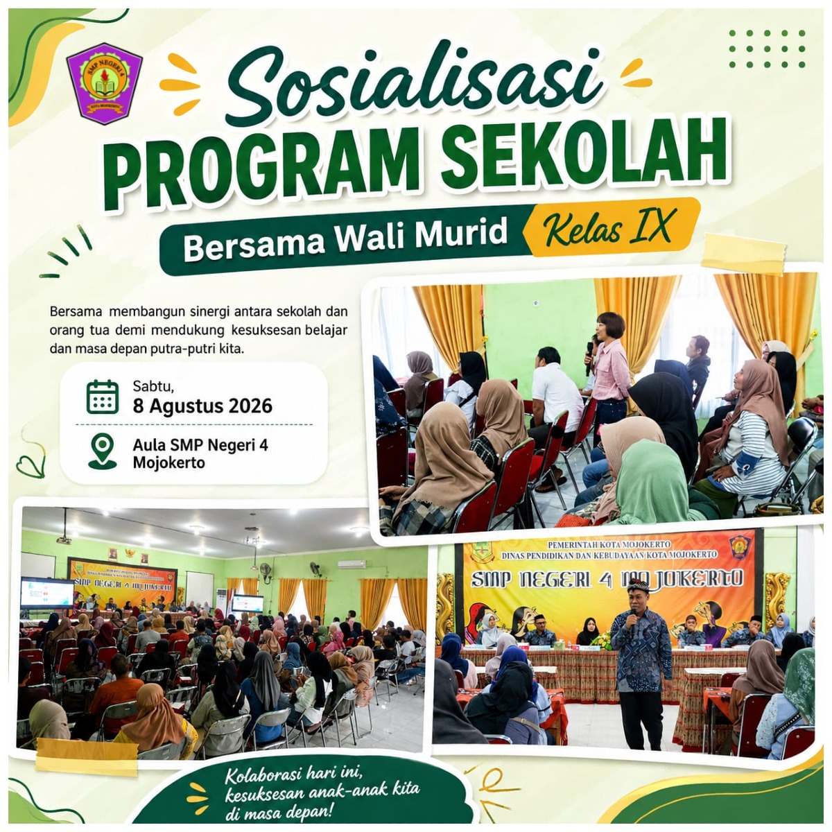 Sosialisasi Program Sekolah Bersama Orangtua Kelas IX