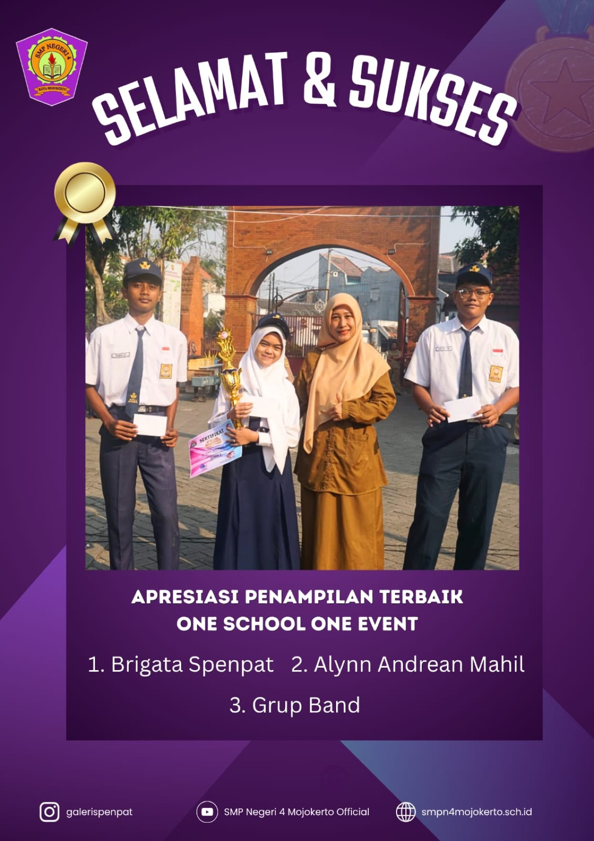 Selamat Bagi Penampil Terbaik One School One Event