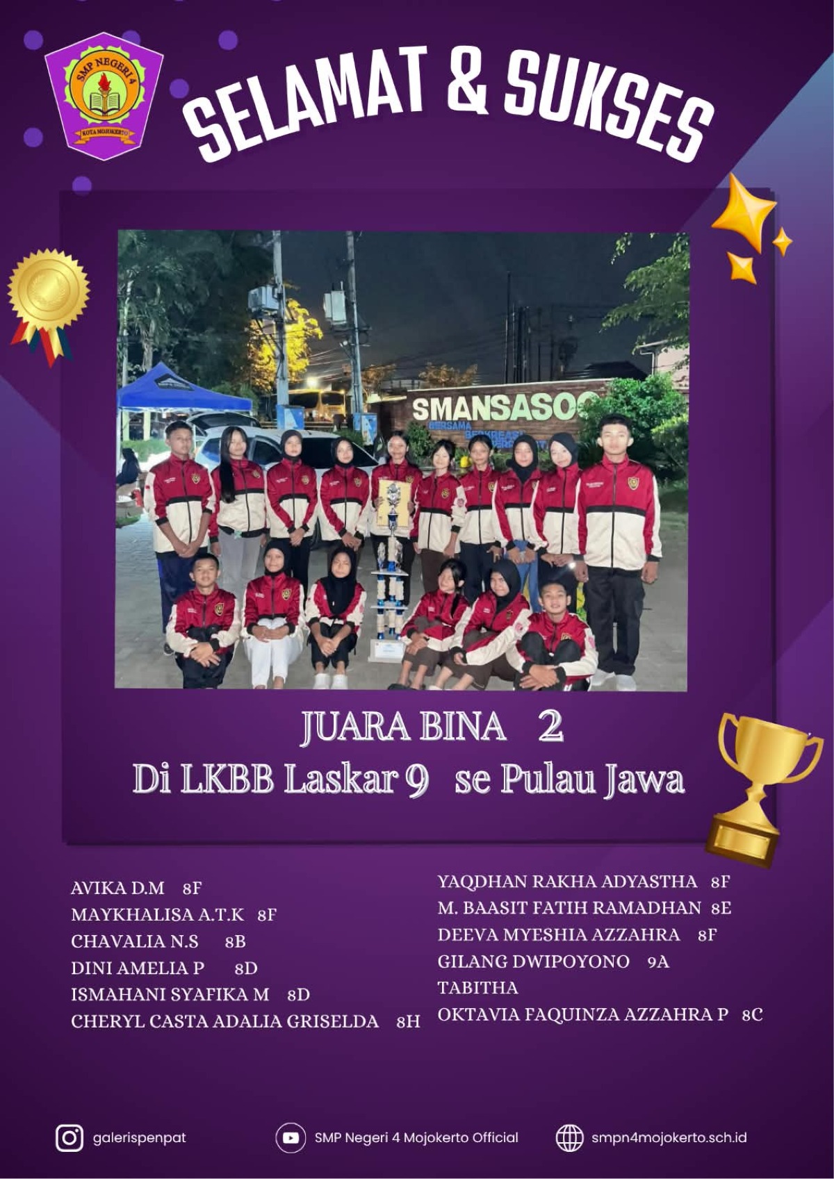 Selamat dan Sukses Tim Paskibra Juara Bina 2
