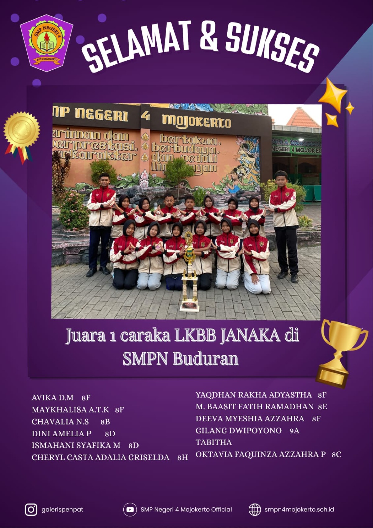 Selamat dan Sukses Tim Paskibra Juara 1 Caraka